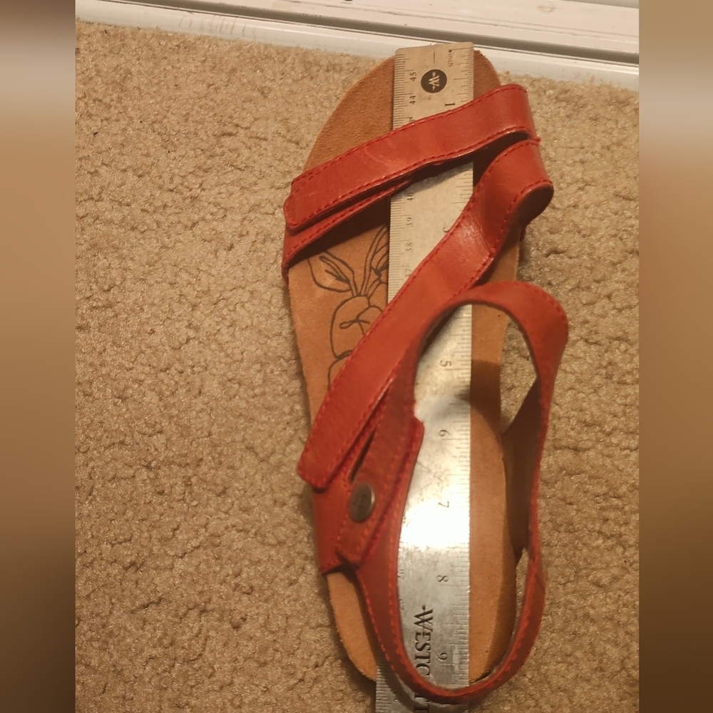 Josef Seibel Women's Tonga 25 Fisherman Red Leather Strappy Sandal Size 7 - 7.5 - Picture 14 of 15